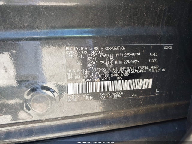 Aukcja sprzedaży 2023 Toyota Venza Nightshade Edition, vin: JTEAAAAH6PJ149511, numer aukcji: 44567451