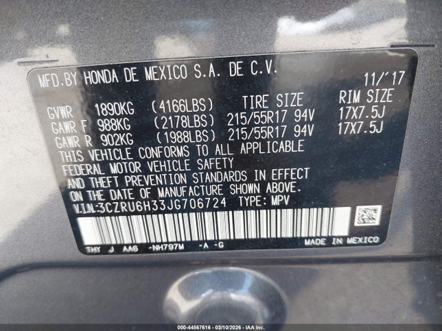 2018 HONDA HR-V 3CZRU6H33JG706724 Photo 8