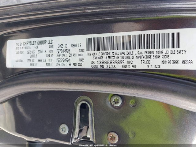 2014 Ram 1500 Big Horn მანქანა იყიდება აუქციონზე, vin: 1C6RR6GG3ES269227, აუქციონის ნომერი: 44567627