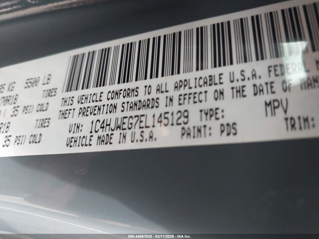 Aukcja sprzedaży 2014 Jeep Wrangler Unlimited Sahara, vin: 1C4HJWEG7EL145129, numer aukcji: 44567638