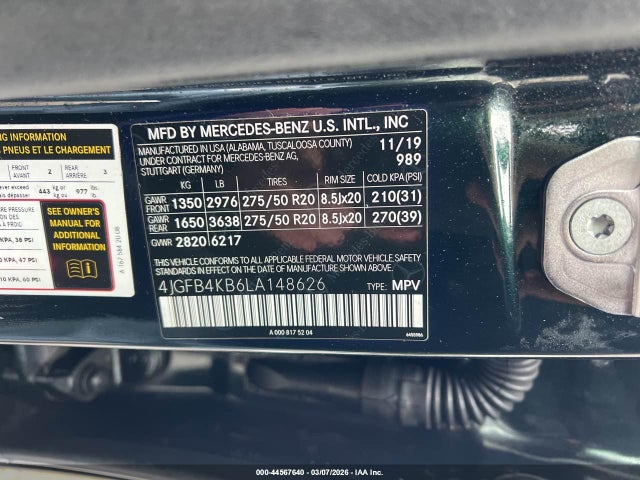 Продаж на аукціоні авто 2020 Mercedes-benz Gle 350 4matic, vin: 4JGFB4KB6LA148626, номер лоту: 44567640