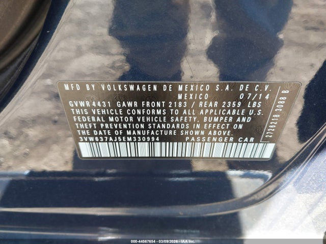 2014 VOLKSWAGEN JETTA HYBRID 3VW637AJ5EM330994 Photo 8