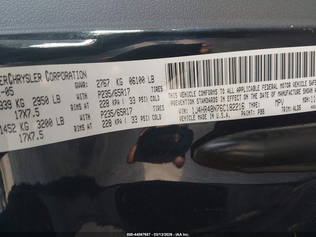 2006 JEEP GRAND CHEROKEE 1J4HR48N76C182216 Photo 8