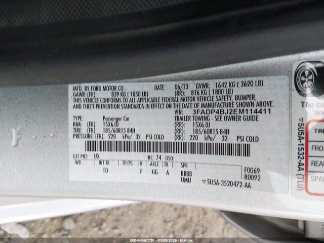 Ford FIESTA SE 2014 3FADP4BJ2EM114411 Image 9