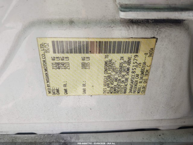 2012 NISSAN MAXIMA 1N4AA5AP1CC851579 Photo 8