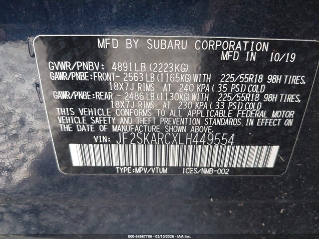 JF2SKARCXLH449554 Subaru Forester Sport