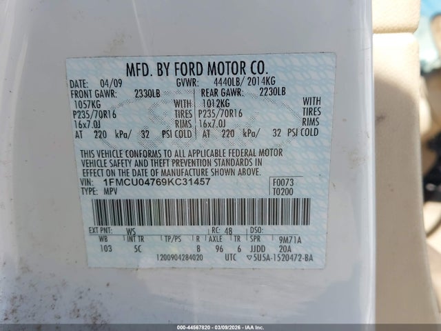 2009 FORD ESCAPE 1FMCU04769KC31457 Photo 8