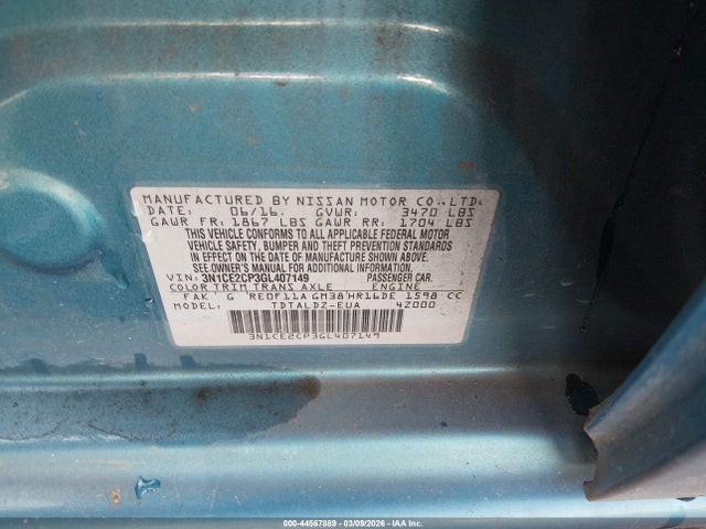 Nissan Versa Note Sv 2016 3N1CE2CP3GL407149 Image 9