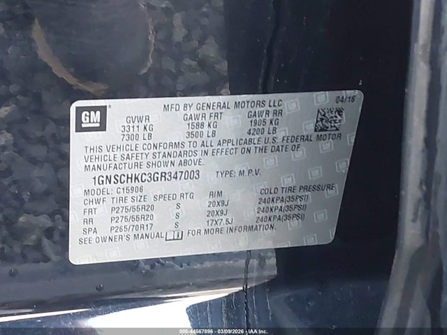 2016 CHEVROLET SUBURBAN 1GNSCHKC3GR347003 Photo 8