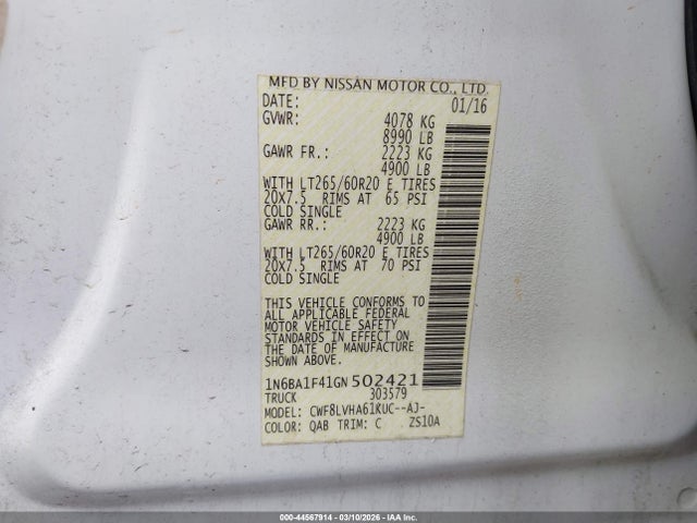 2016 NISSAN TITAN XD 1N6BA1F41GN502421 Photo 8