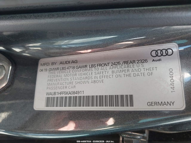 2019 AUDI S3 WAUB1HFF5KA084911 Photo 8
