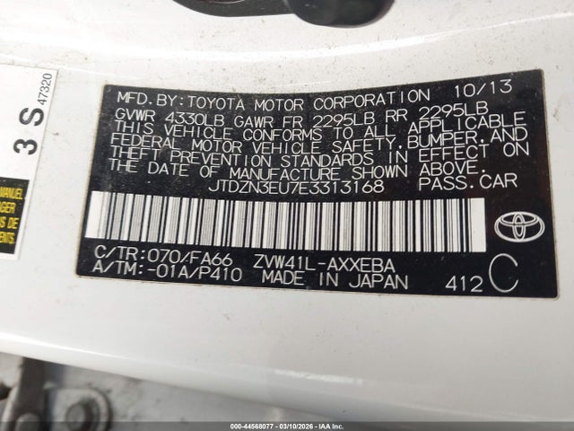 JTDZN3EU7E3313168 Toyota Prius V Three