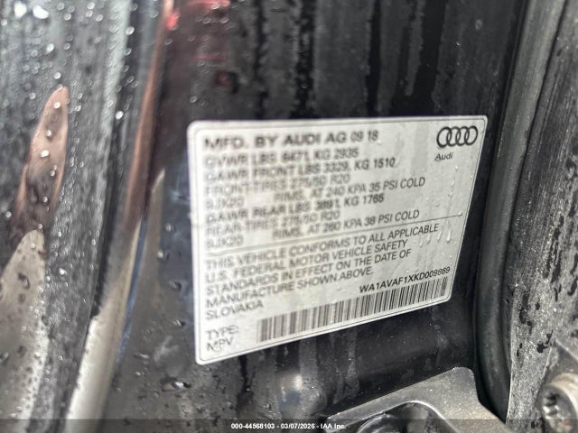 2019 AUDI Q8 WA1AVAF1XKD009869 Photo 8