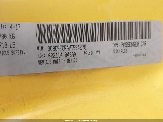 2017 FIAT 500 3C3CFFCR4HT594278 Photo 8