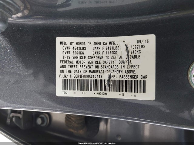 1HGCR3F00HA010448 Honda Accord Ex-l V6