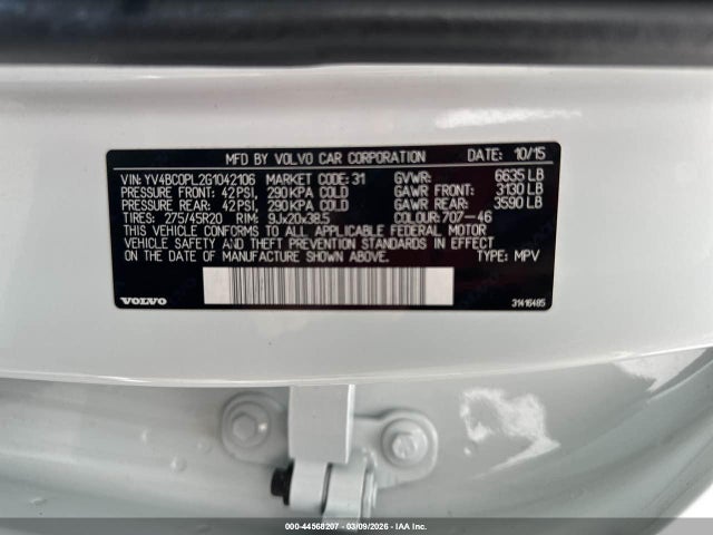 2016 VOLVO XC90 HYBRID YV4BC0PL2G1042106 Photo 8