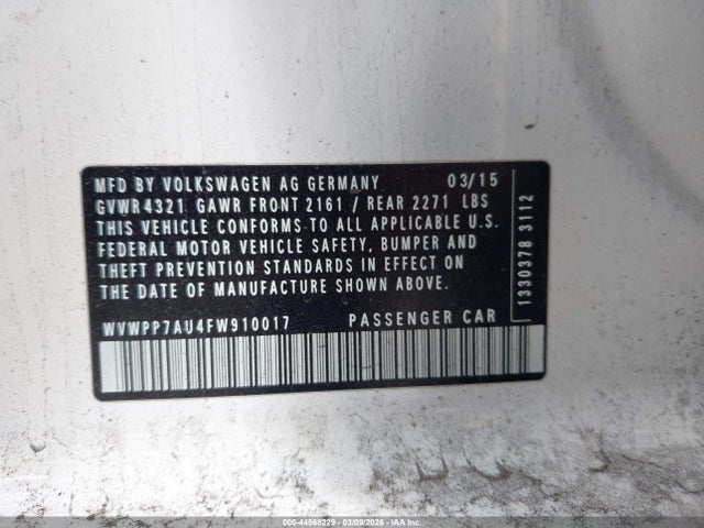Volkswagen E-golf Sel Premium 2015 WVWPP7AU4FW910017 Image 9