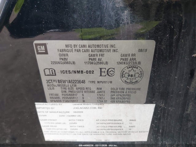 2010 GMC TERRAIN 2CTALBEW1A6223648 Photo 8