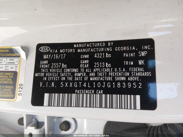5XXGT4L10JG183952 KIA Optima Lx Turbo