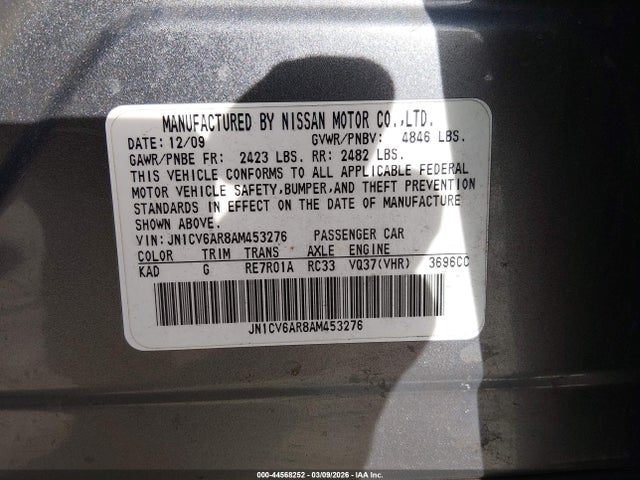 Продажа на аукционе авто 2010 Infiniti G37x, vin: JN1CV6ELXAM150473, номер лота: 44568252