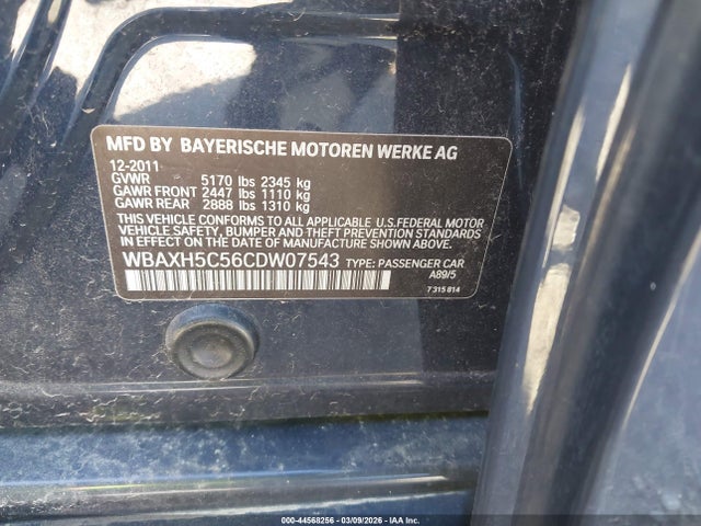 Aukcja sprzedaży 2012 Bmw 528i Xdrive, vin: WBAXH5C56CDW07543, numer aukcji: 44568256