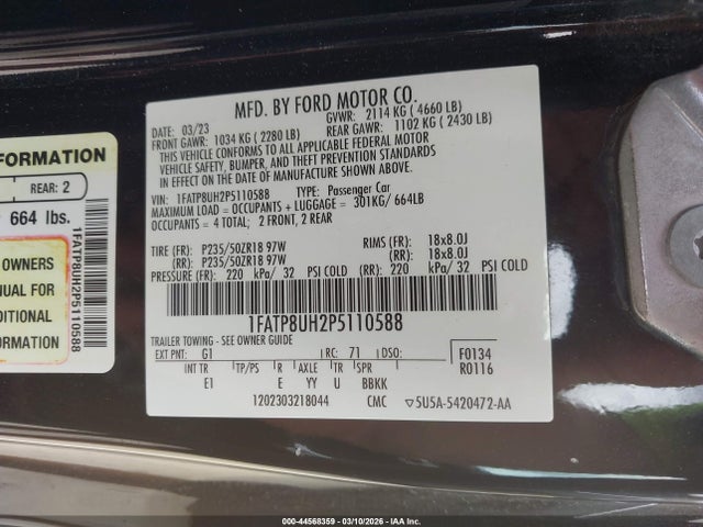 2023 FORD MUSTANG 1FATP8UH2P5110588 Photo 8