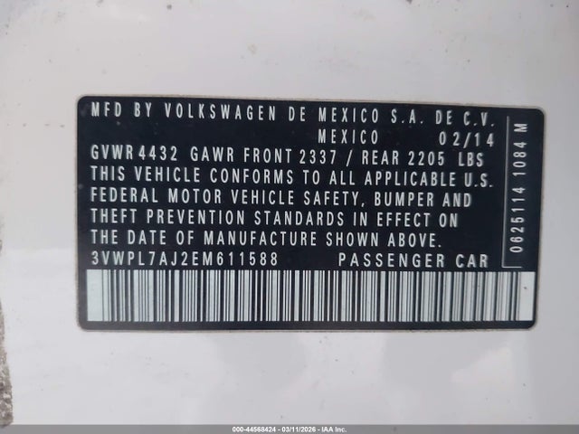 3VWPL7AJ2EM611588 Volkswagen Jetta Sportwagen 2.0l Tdi