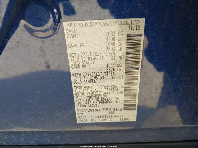 5N1AT2MT8LC764382 Nissan Rogue S Fwd