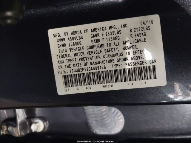 2016 Acura Tlx V6 Tech მანქანა იყიდება აუქციონზე, vin: 19UUB2F52GA009458, აუქციონის ნომერი: 44568507
