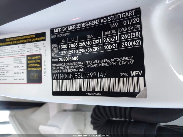 44568668 :رقم المزاد ، W1N0G8JB3LF792147 vin ، 2020 Mercedes-benz Amg Glc 63 4matic مزاد بيع