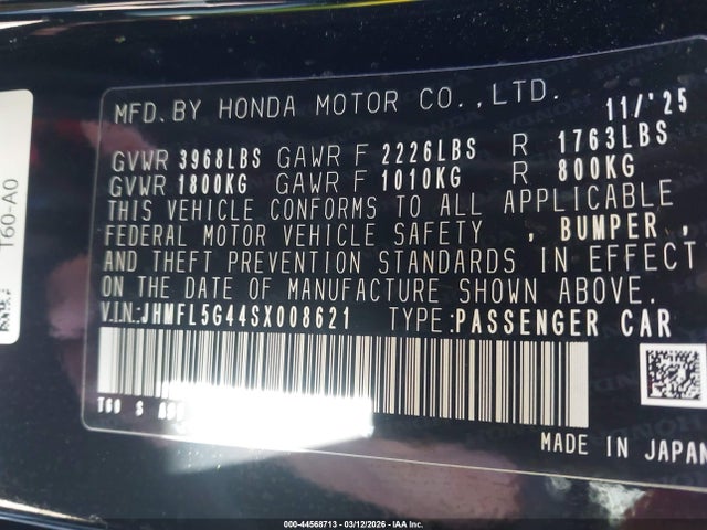 Продаж на аукціоні авто 2025 Honda Civic Type R, vin: JHMFL5G44SX008621, номер лоту: 44568713