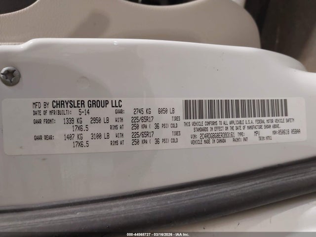 Dodge Grand Caravan Se 2014 2C4RDGBG8ER393161 Image 9