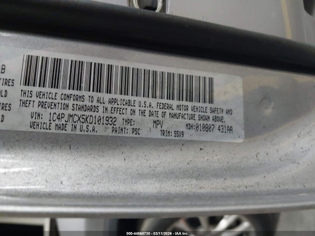 2019 Jeep Cherokee Latitude 4x4 მანქანა იყიდება აუქციონზე, vin: 1C4PJMCX5KD101932, აუქციონის ნომერი: 44568730