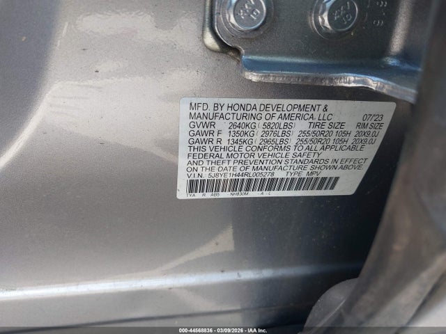 44568836 :رقم المزاد ، 5J8YE1H44RL005278 vin ، 2024 Acura Mdx Technology Package مزاد بيع