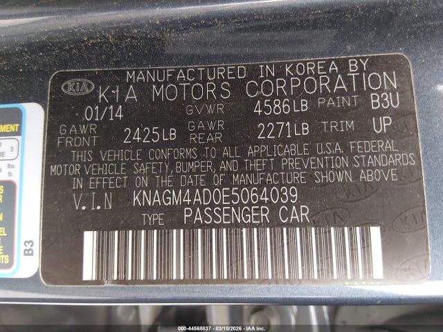 KIA Optima Hybrid Lx 2014 KNAGM4AD0E5064039 Image 9