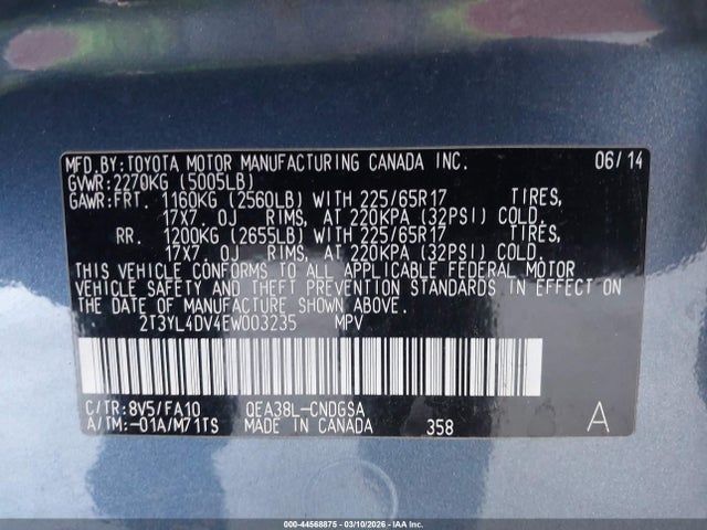 2014 TOYOTA RAV4 EV 2T3YL4DV4EW003235 Photo 8