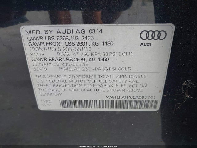 2014 AUDI Q5 WA1LFAFP6EA097741 Photo 8