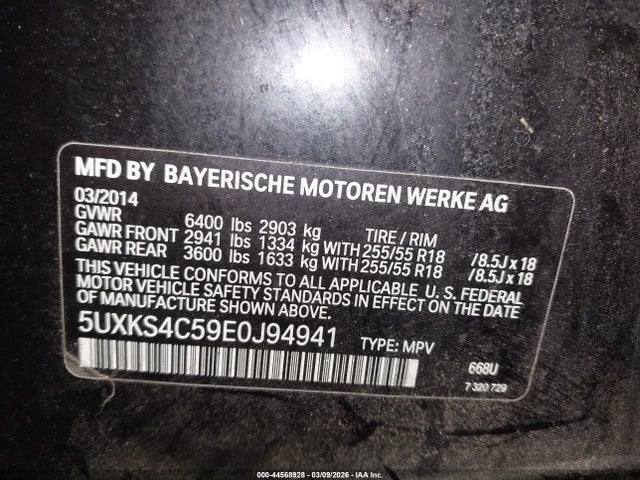 Aukcja sprzedaży 2014 Bmw X5 Xdrive35d, vin: 5UXKS4C59E0J94941, numer aukcji: 44568928