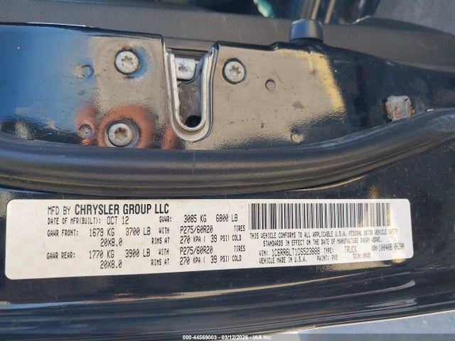 44569003 :رقم المزاد ، 1C6RR6LT1DS523888 vin ، 2013 Ram 1500 Lone Star مزاد بيع
