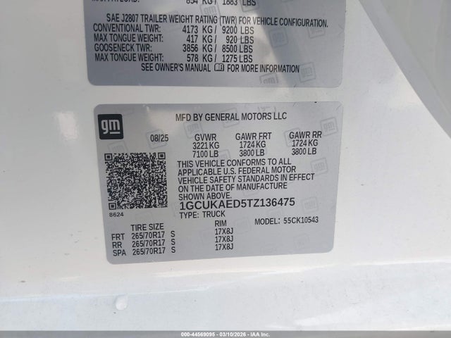 Chevrolet Silverado 1500 4wd Short Bed Wt 2026 1GCUKAED5TZ136475 Image 9