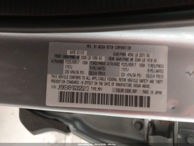 Aukcja sprzedaży 2016 Mazda Cx-5 Sport, vin: JM3KE4BY9G0625213, numer aukcji: 44569156