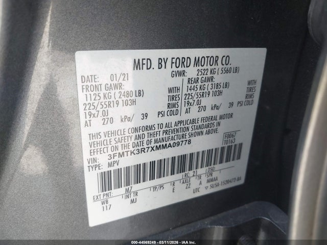 2021 FORD MUSTANG MACH-E 3FMTK3R7XMMA09778 Photo 8