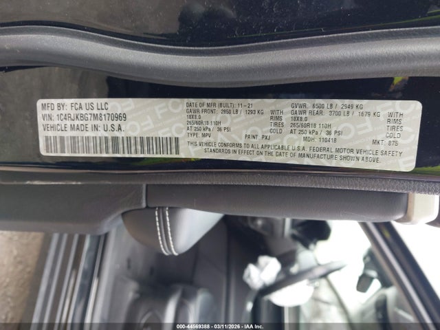 2021 JEEP GRAND CHEROKEE L 1C4RJKBG7M8170969 Photo 8