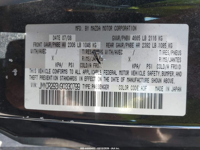 44569403 :رقم المزاد ، JM1CR293X90330799 vin ، 2009 Mazda Mazda5 Sport مزاد بيع