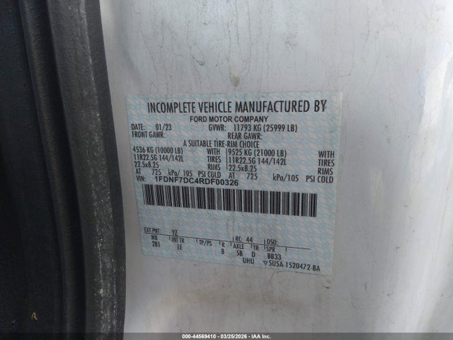 Aukcja sprzedaży 2024 Ford F-750 Diesel, vin: 1FDNF7DC4RDF00326, numer aukcji: 44569410