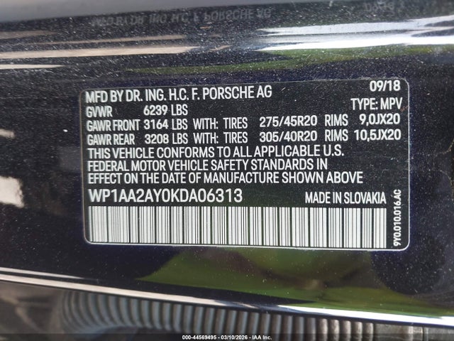 2019 PORSCHE CAYENNE WP1AA2AY0KDA06313 Photo 8