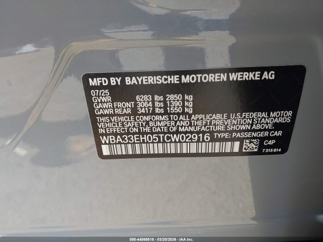 BMW 740i Xdrive 2026 WBA33EH05TCW02916 Image 9