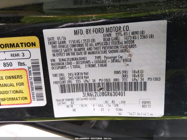 2016 LINCOLN MKZ HYBRID 3LN6L2LU8GR630401 Photo 8