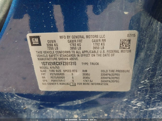 2015 GMC SIERRA 1500 1GTV2VECXFZ391310 Photo 8