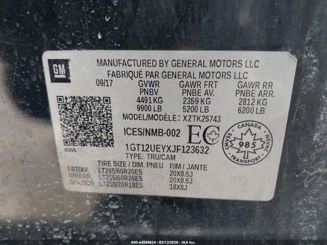 Aukcja sprzedaży 2018 Gmc Sierra 2500hd Denali, vin: 1GT12UEYXJF123632, numer aukcji: 44569624